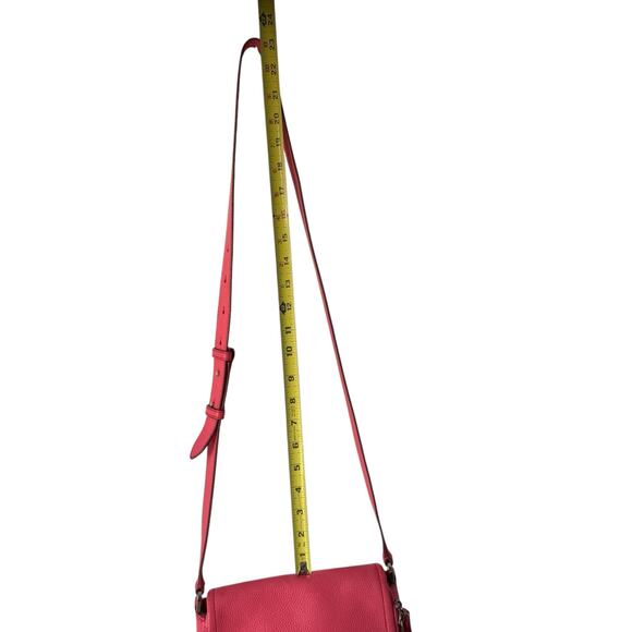 Kate Spade Pebble Leather Crossbody Shoulder Bag Large Flap Barbiecore Pink READ - Picture 15 of 16